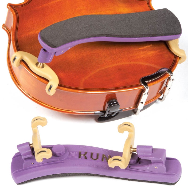 Kun Collapsible Mini Purple Shoulder Rest for 1/16-1/4 Violin - Image 1
